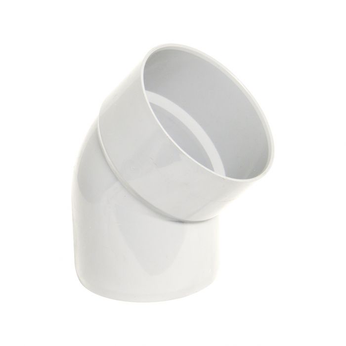 Floplast 110mm 45 Degree Bottom offset Bend - Spigot To Solvent Weld White